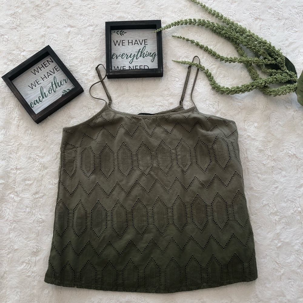 Banana Republic Green Ombré Eyelet Top